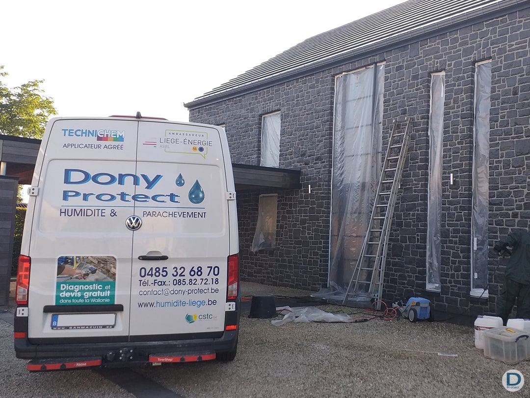 Phases de chantier hydrofugation façade